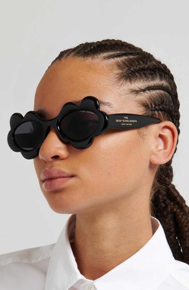 Marc Jacobs 54mm Irregular Sunglasses, Alternate, color, Black/ Grey