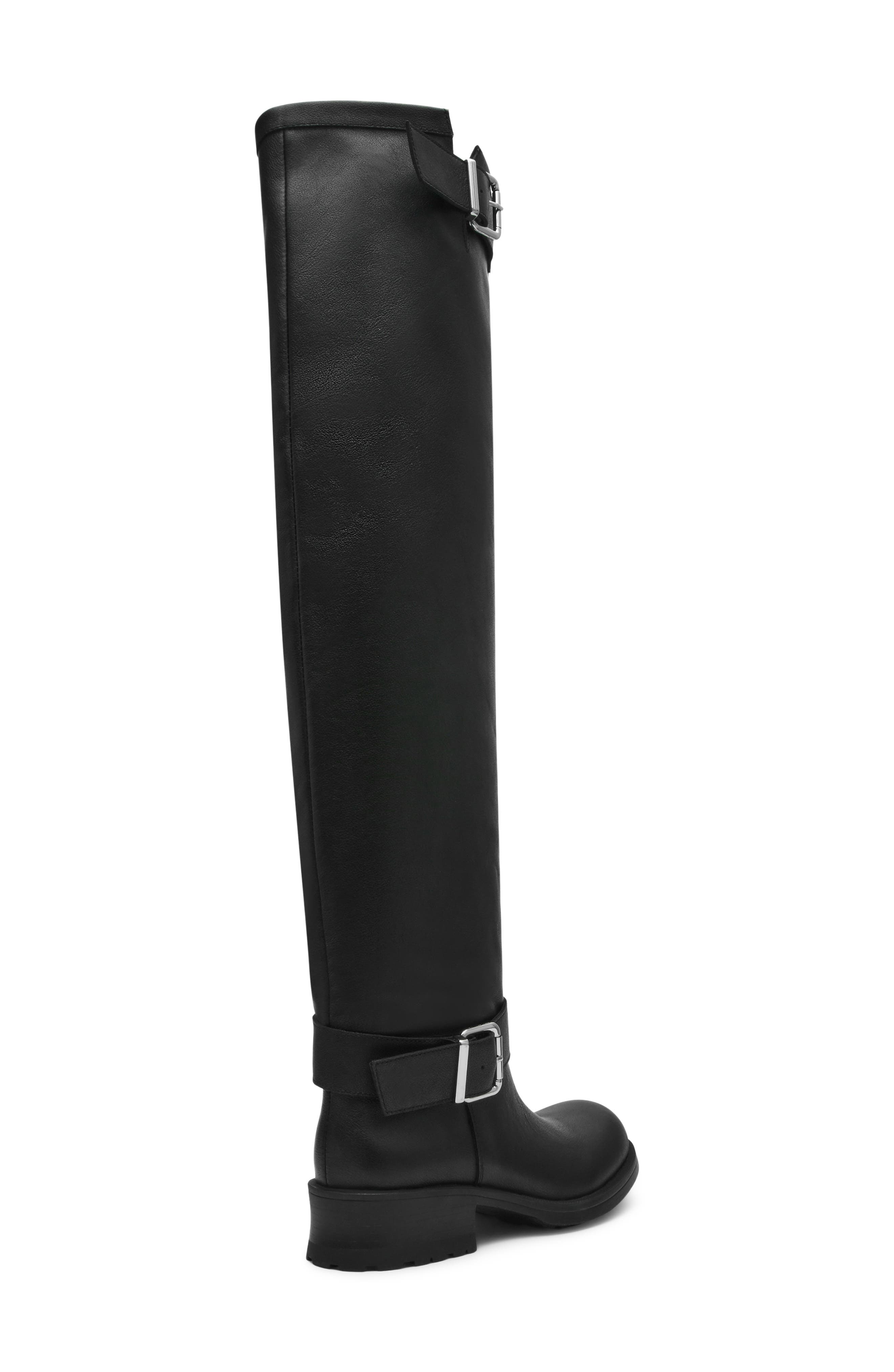 Chopper Leather Over the Knee Boot, Alternate, color, BLACK LEATHER