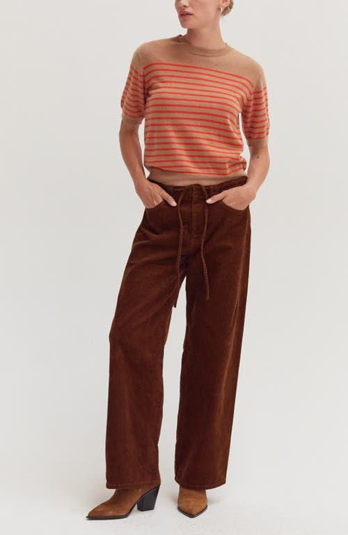 Crescent Corduroy Easy Wear Pants In Brown