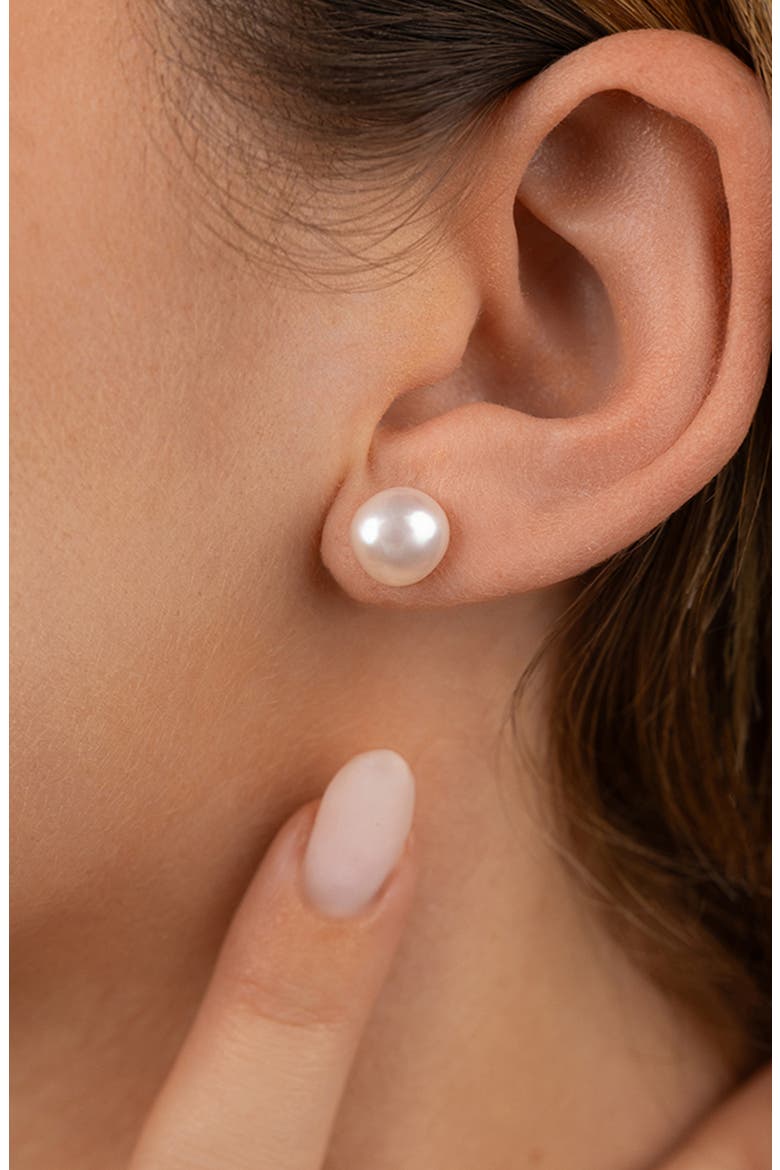 Sterling Silver Baroque Pearl Stud, Alternate, color, SILVER