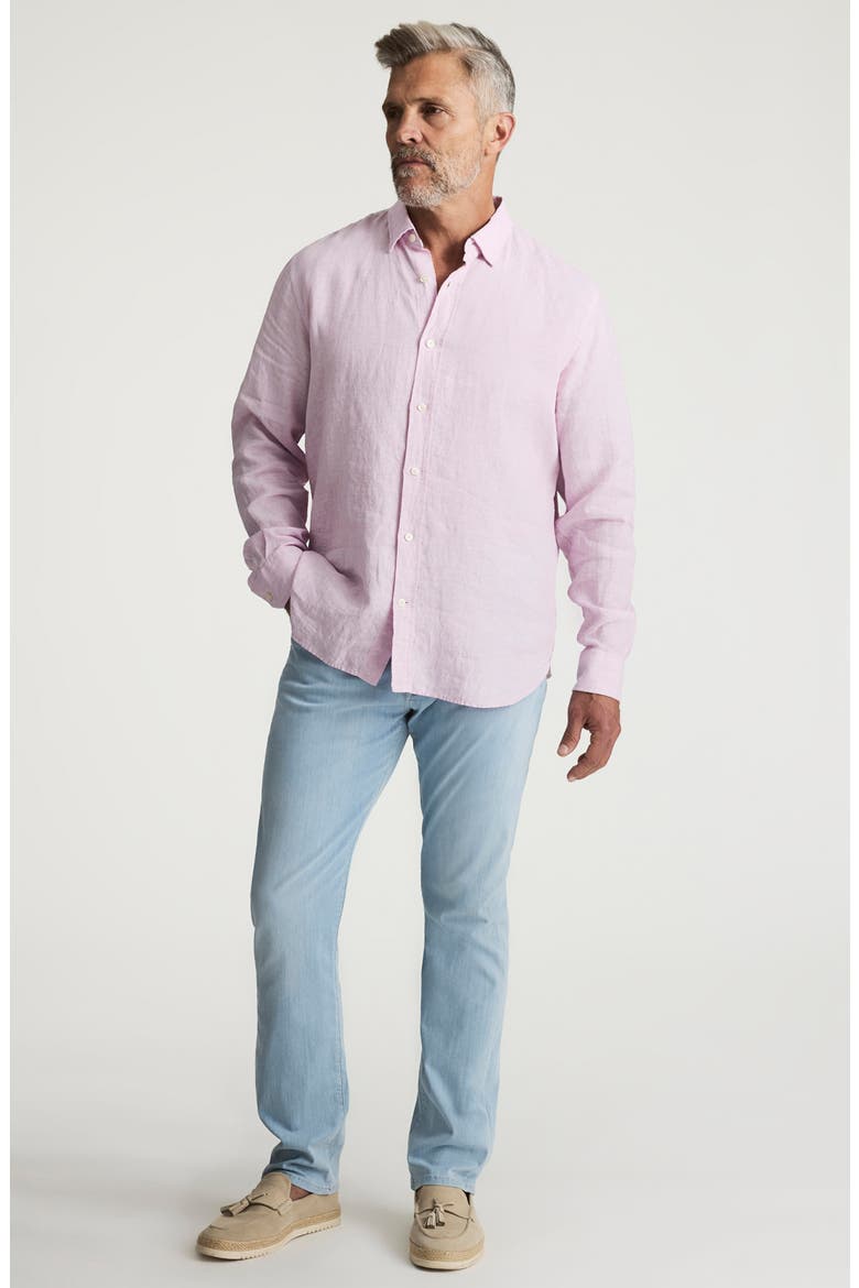 Linen Button-Up Shirt, Alternate, color, LILAC