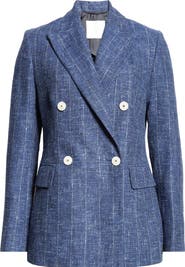 Eleventy Pinstripe Double Breasted Blazer