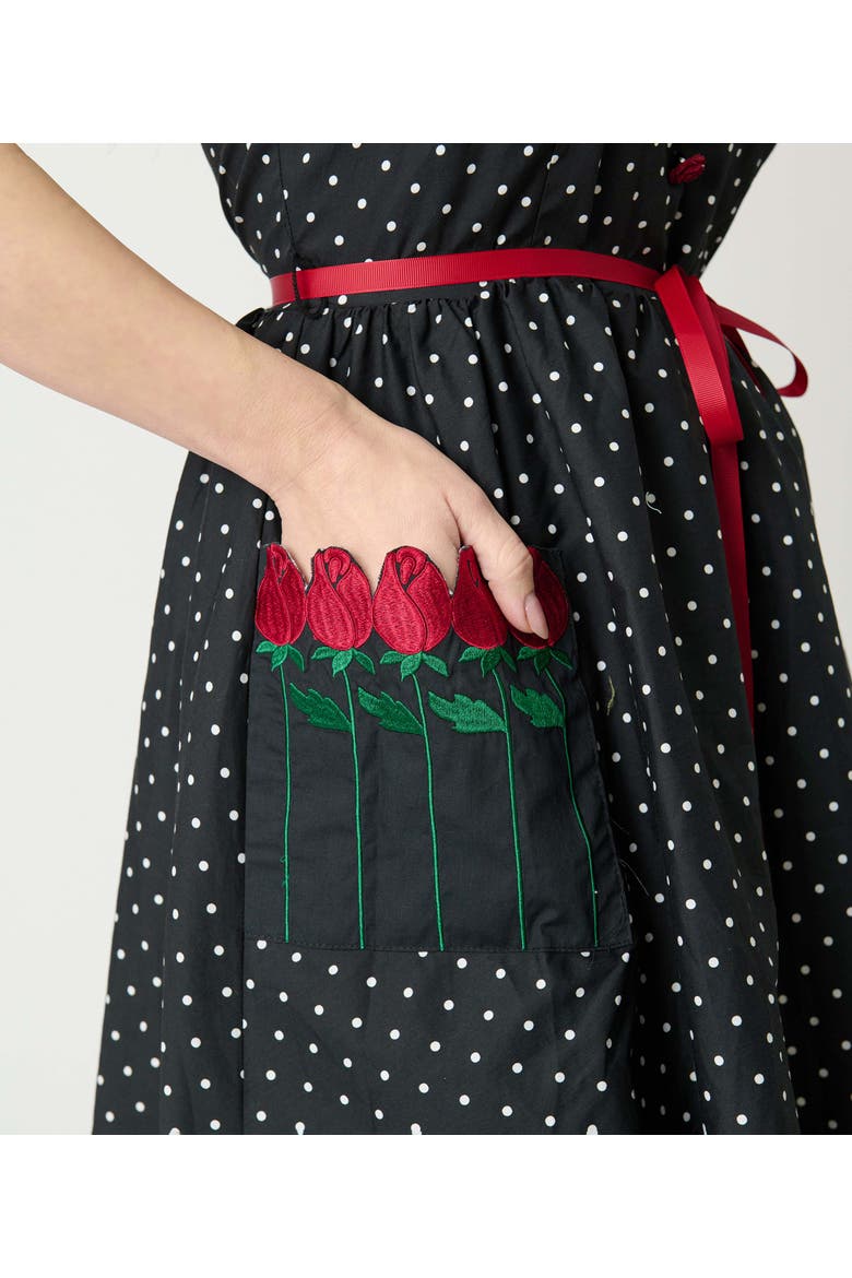 Tulip Pocket Swing Dress, Alternate, color, Black Rose