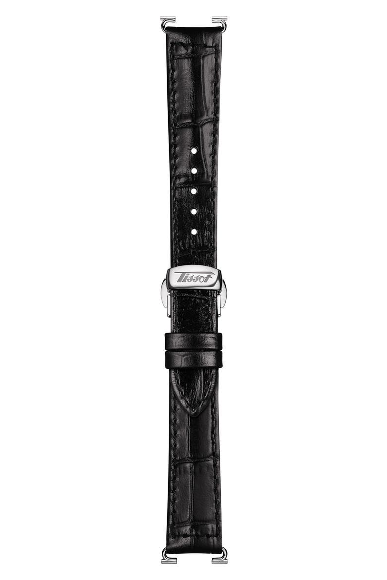 Heritage Porto Swiss Quartz Leather Strap Watch, 21mm, Alternate, color, SILVER