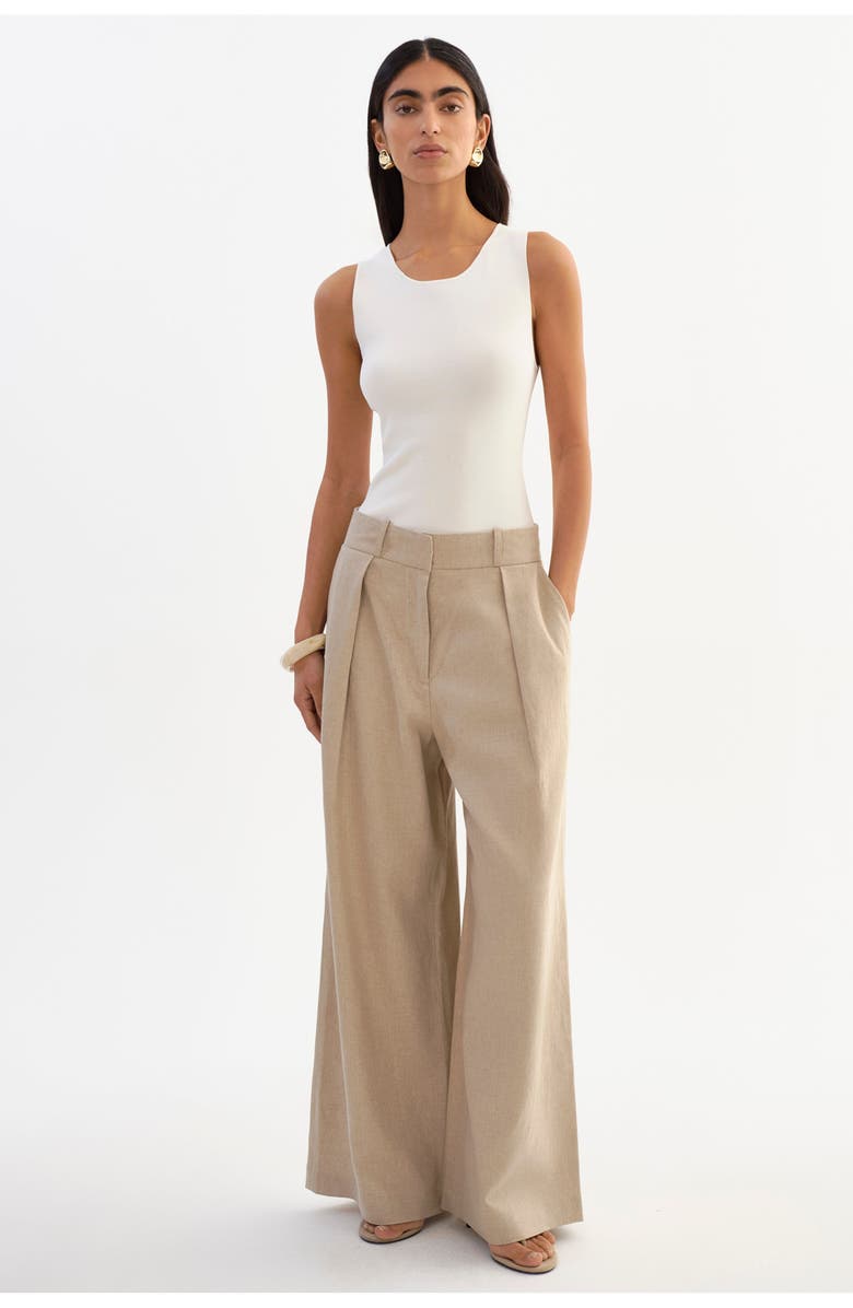 LAMARQUE Miriam | Linen Wide Leg Pants, Main, color, Beige