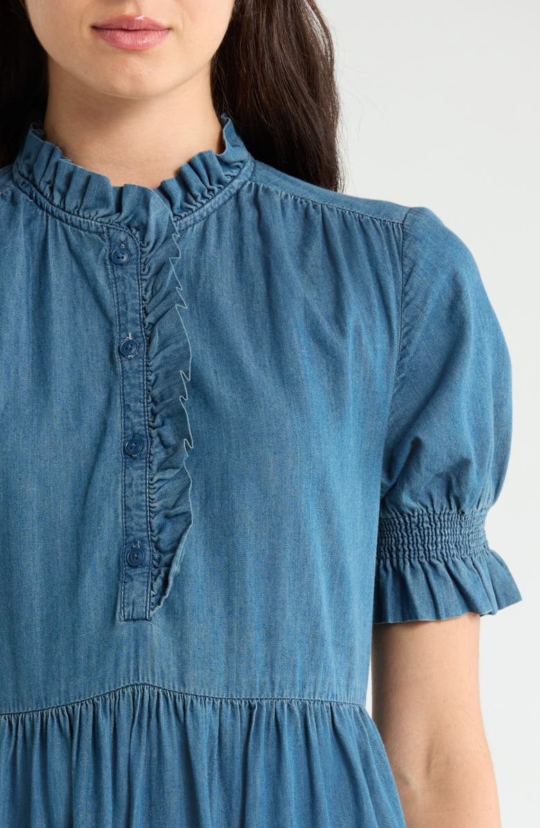 Seasalt Cornwall Feather Star Midi Dress, Alternate, color, Mid Wash Indigo