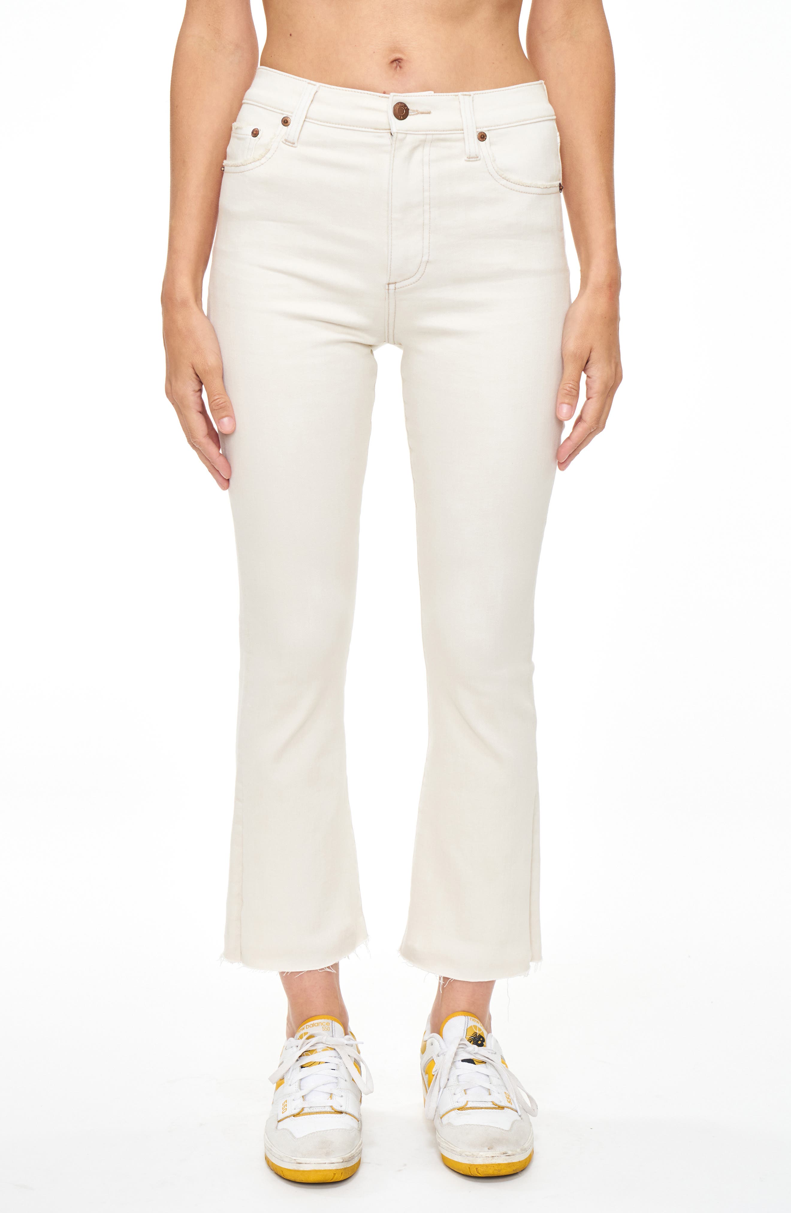 Pistola Lennon High Waist Raw Hem Crop Bootcut Jeans