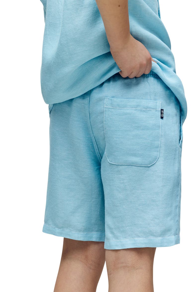 Kids' Windcrest Linen & Cotton Blend Shorts, Alternate, color, MILKY BLUE