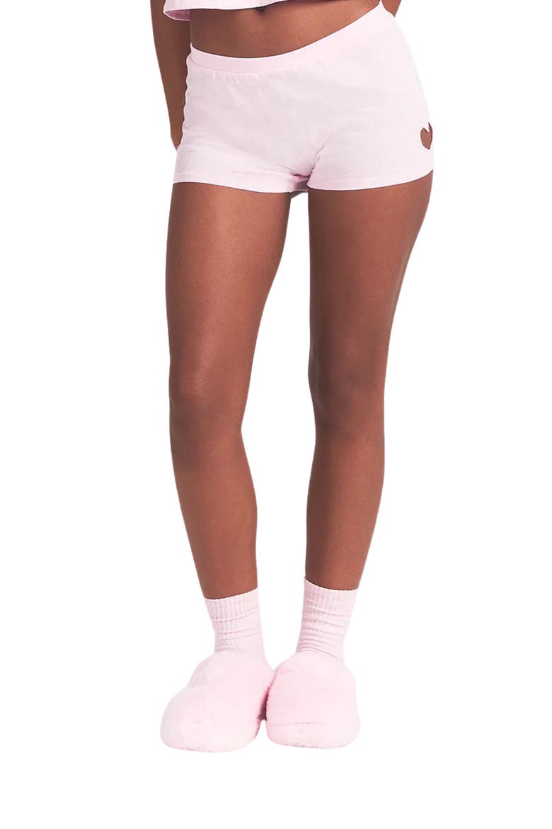 Worn In Jersey Micro Shorts, Main, color, BABY PINK
