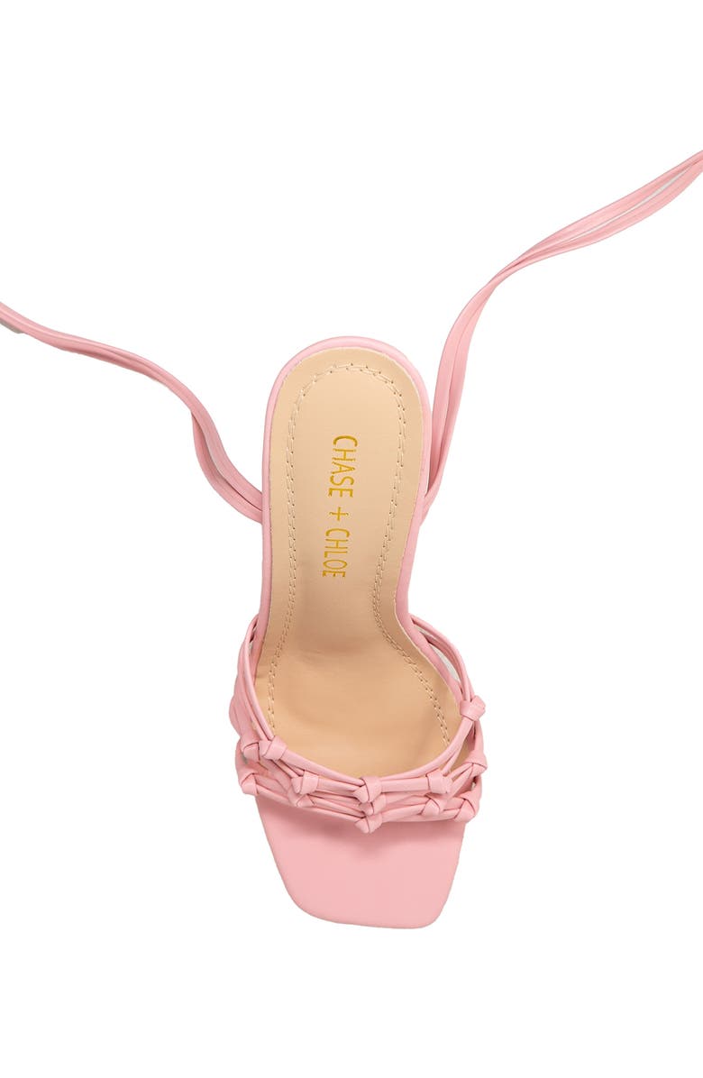 CHASE AND CHLOE Lyria Ankle Wrap Sandal, Alternate, color, Pink