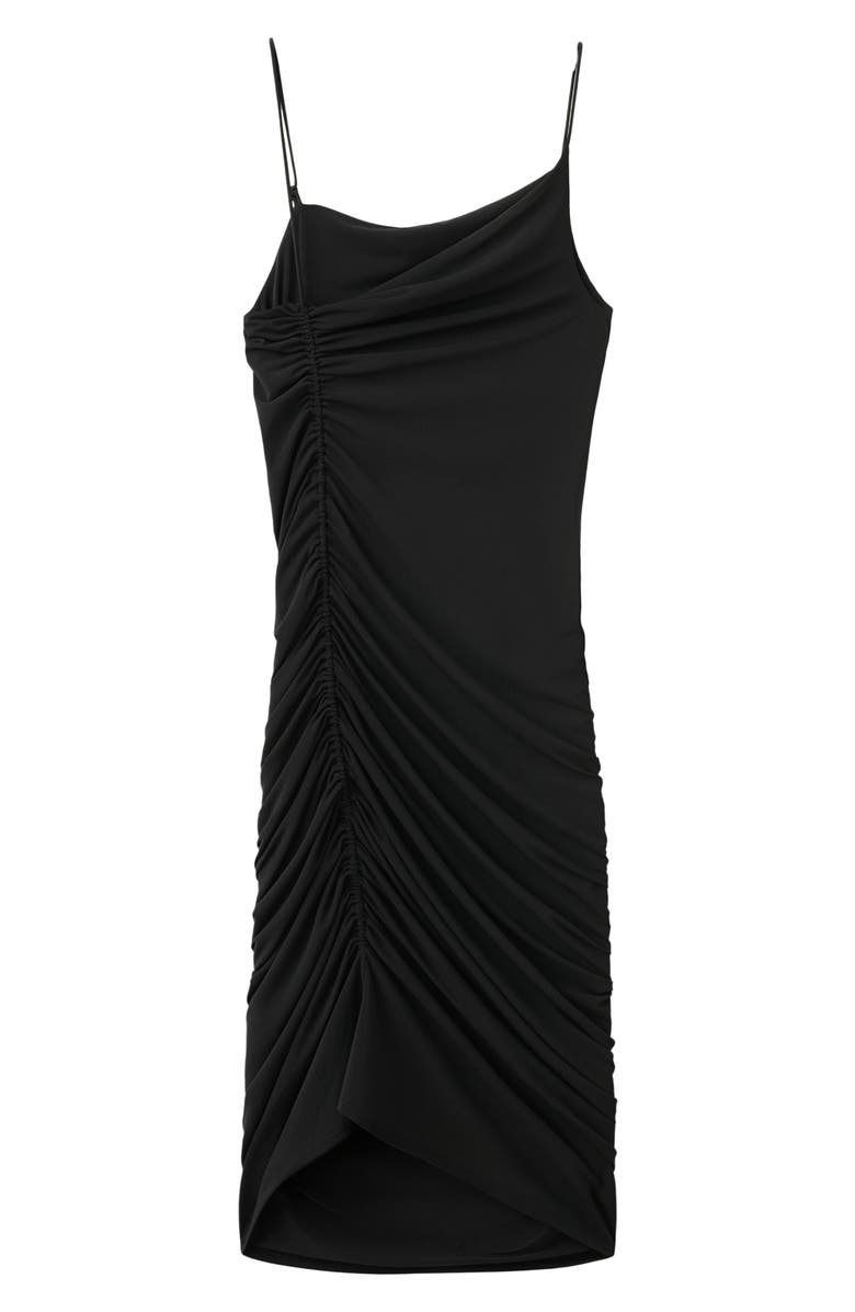 MANGO Asymmetric Ruched Body-Con Dress, Alternate, color, 