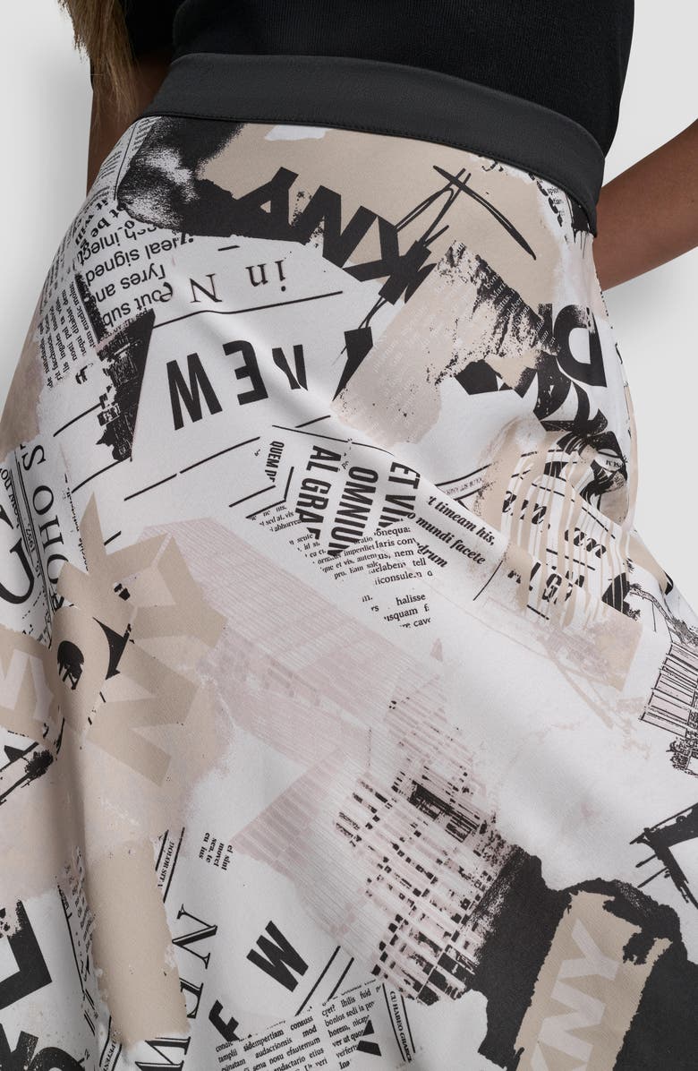 DKNY Newspaper Print Maxi Skirt, Alternate, color, Dkny Headliner