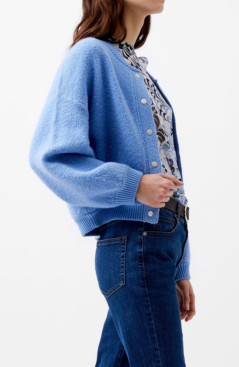 French Connection Melissa Knit Bomber Jacket, Alternate, color, Dusted Blue