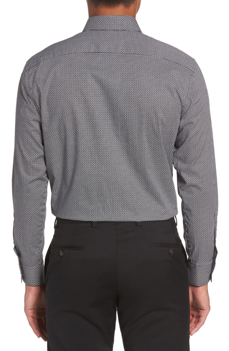 Calibrate Trim Fit Non-Iron Graphic Stretch Dress Shirt, Alternate, color, 