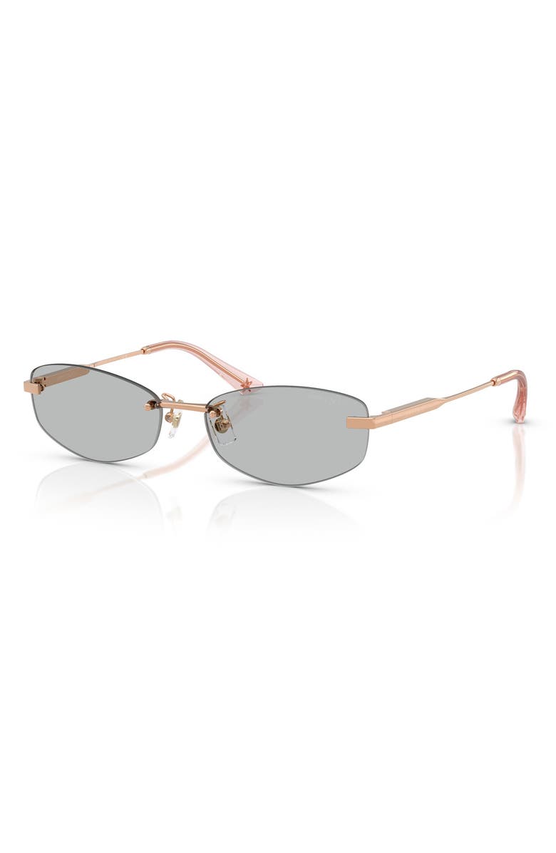 Jimmy Choo 57mm Oval Sunglasses, Alternate, color, Rose Gold