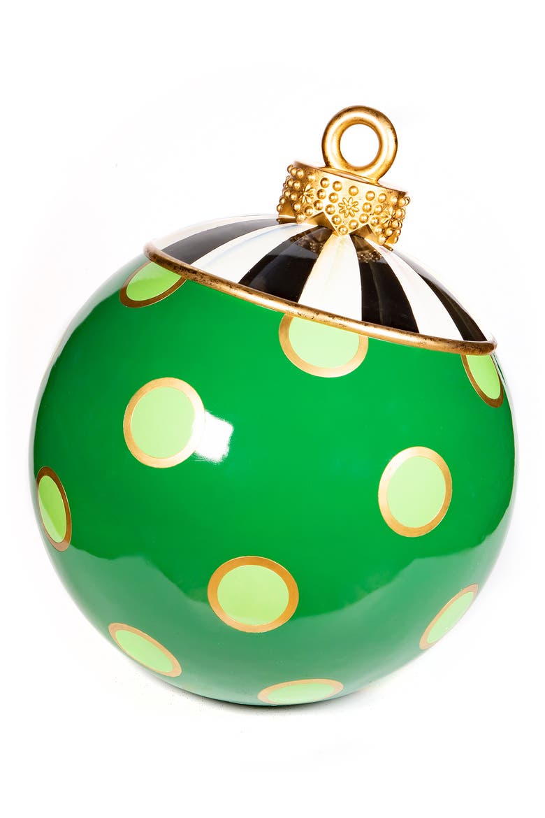Jolly Dot Outdoor Ornament, Main, color, GREEN