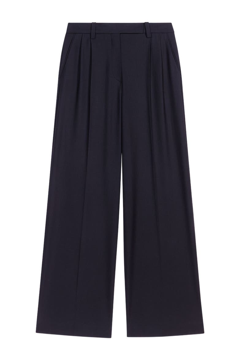 Wide-leg suit trousers, Alternate, color, Black