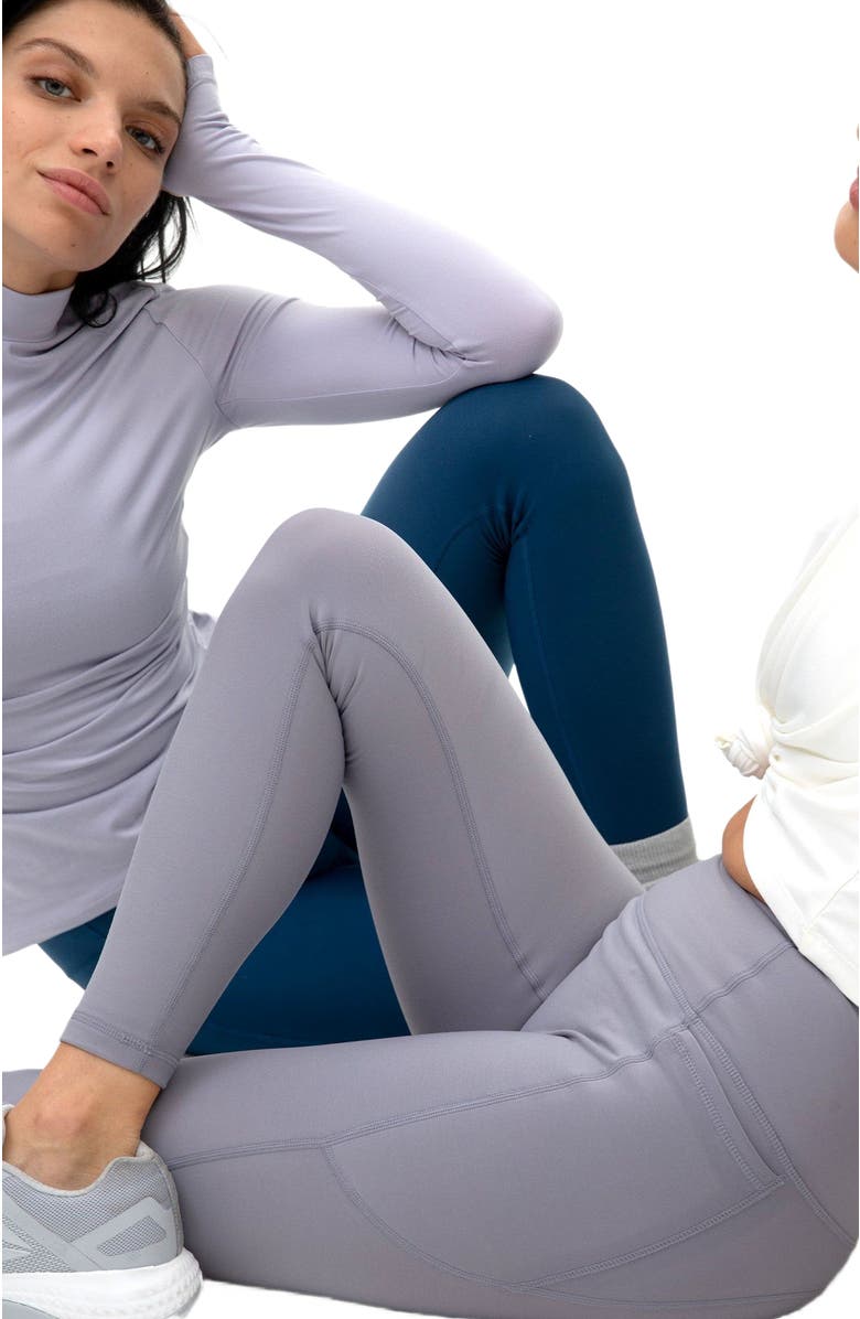 Rebody Active Cozy Mock Neck Long Sleeve Top, Alternate, color, Purple Lace