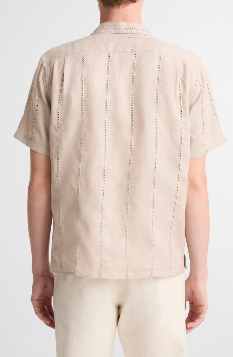 Vince Eyelet Linen Button-Up Shirt, Alternate, color, Pumice Rock