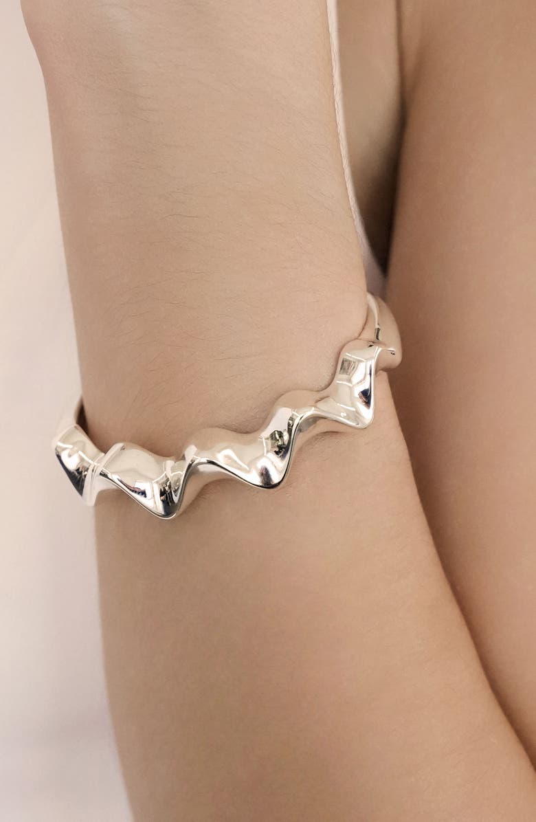 Ettika Zigzag Cuff Bracelet, Alternate, color, Silver
