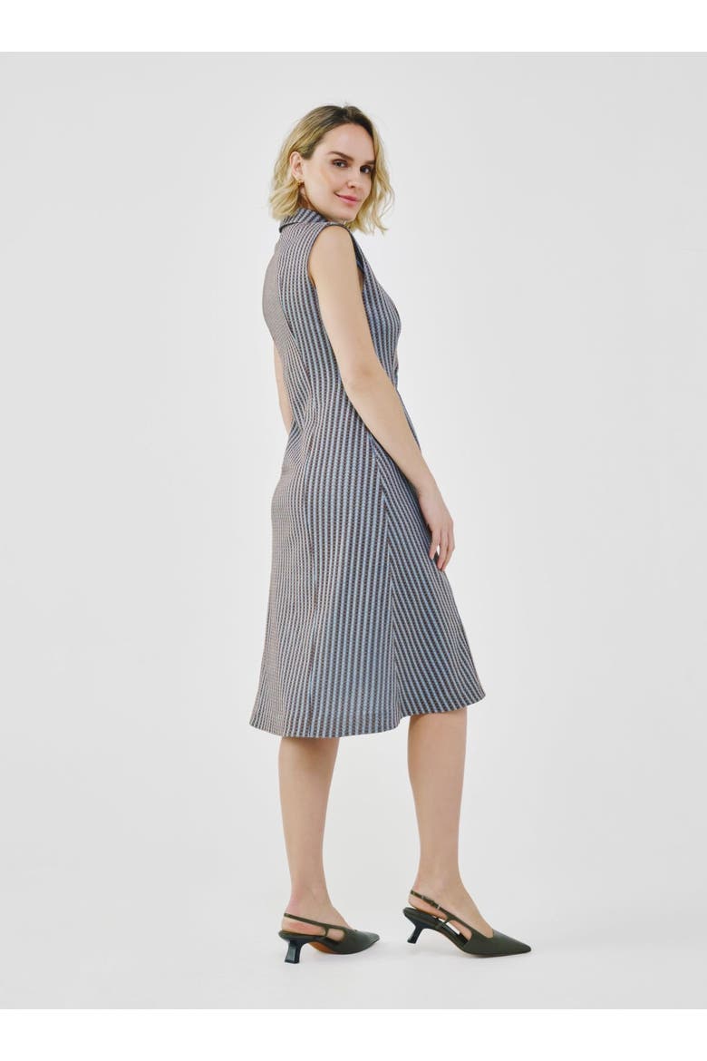 Sleeveless Tailored Midi Dress, Alternate, color, Blue