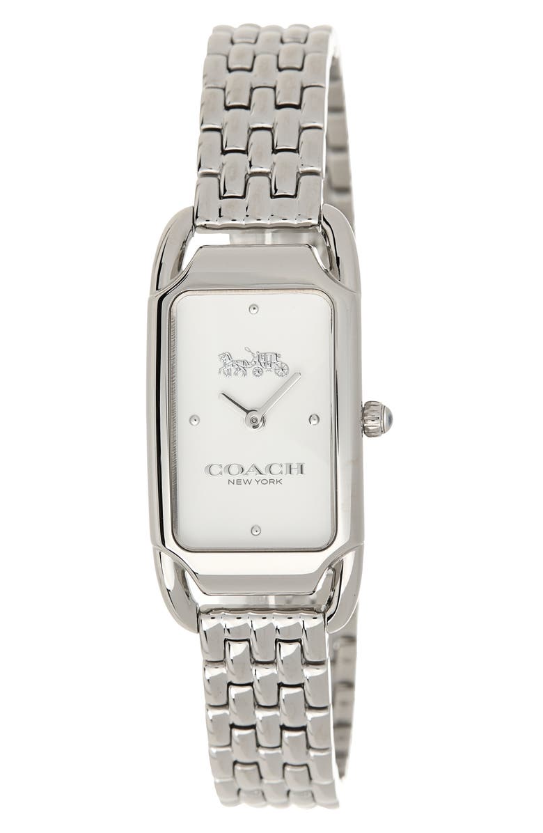 COACH Cadie Bracelet Watch, 17.5mm x 28.5mm, Main, color, Silver White