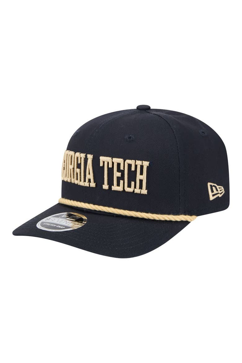 Men's New Era Navy Georgia Tech Yellow Jackets Wordmark Rope 9SEVENTY Stretch-Snap Hat, Alternate, color, Navy