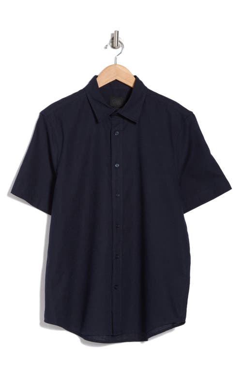 14TH & UNION 14TH & UNION LINEN & COTTON SHORT SLEEVE BUTTON-UP SHIRT
