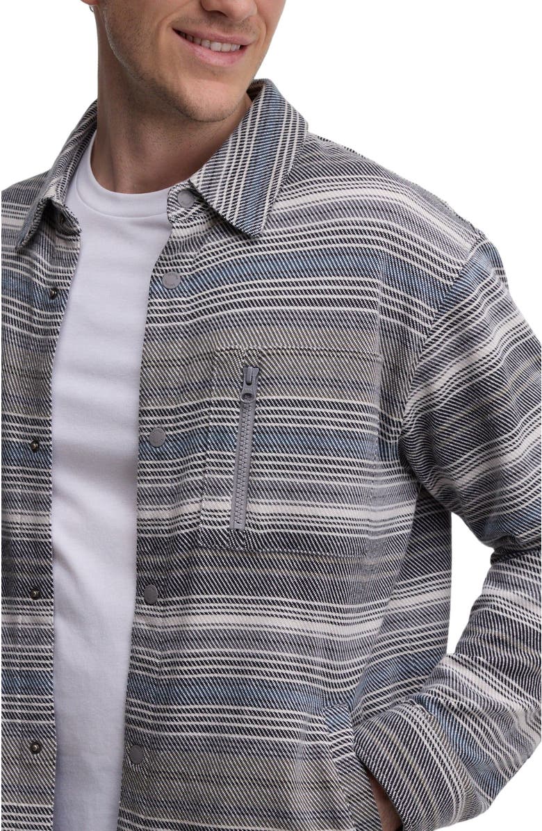tentree Thompson Shacket, Alternate, color, Meteorite Black Multi Stripe