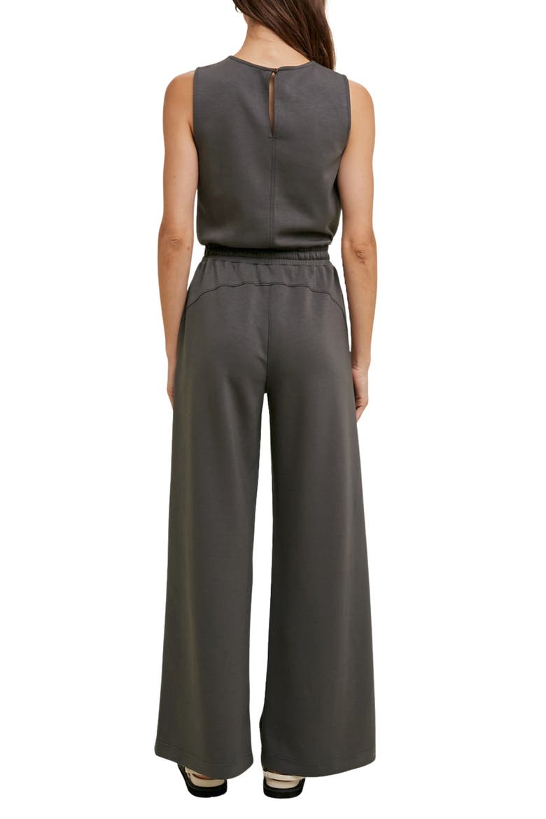 Wide Leg Scuba Jumpsuit, Alternate, color, CHARCOAL