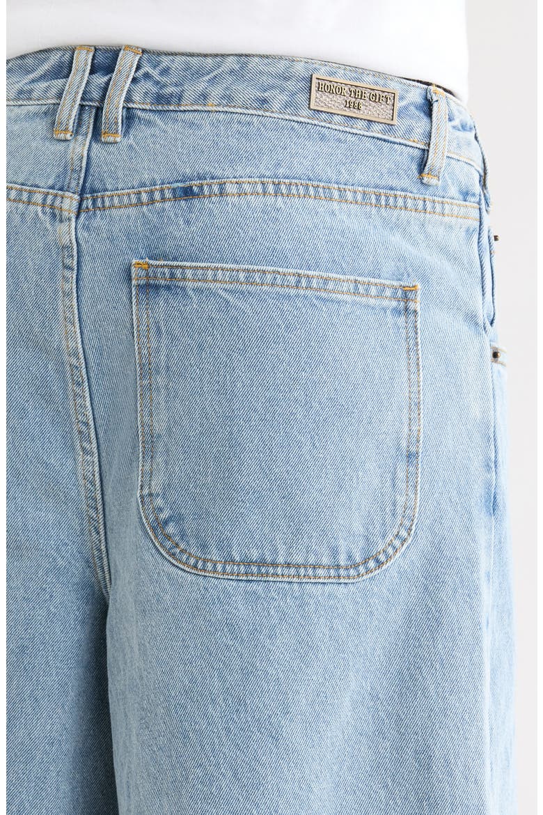 Fray Hem Denim Bermuda Shorts, Alternate, color, INDIGO