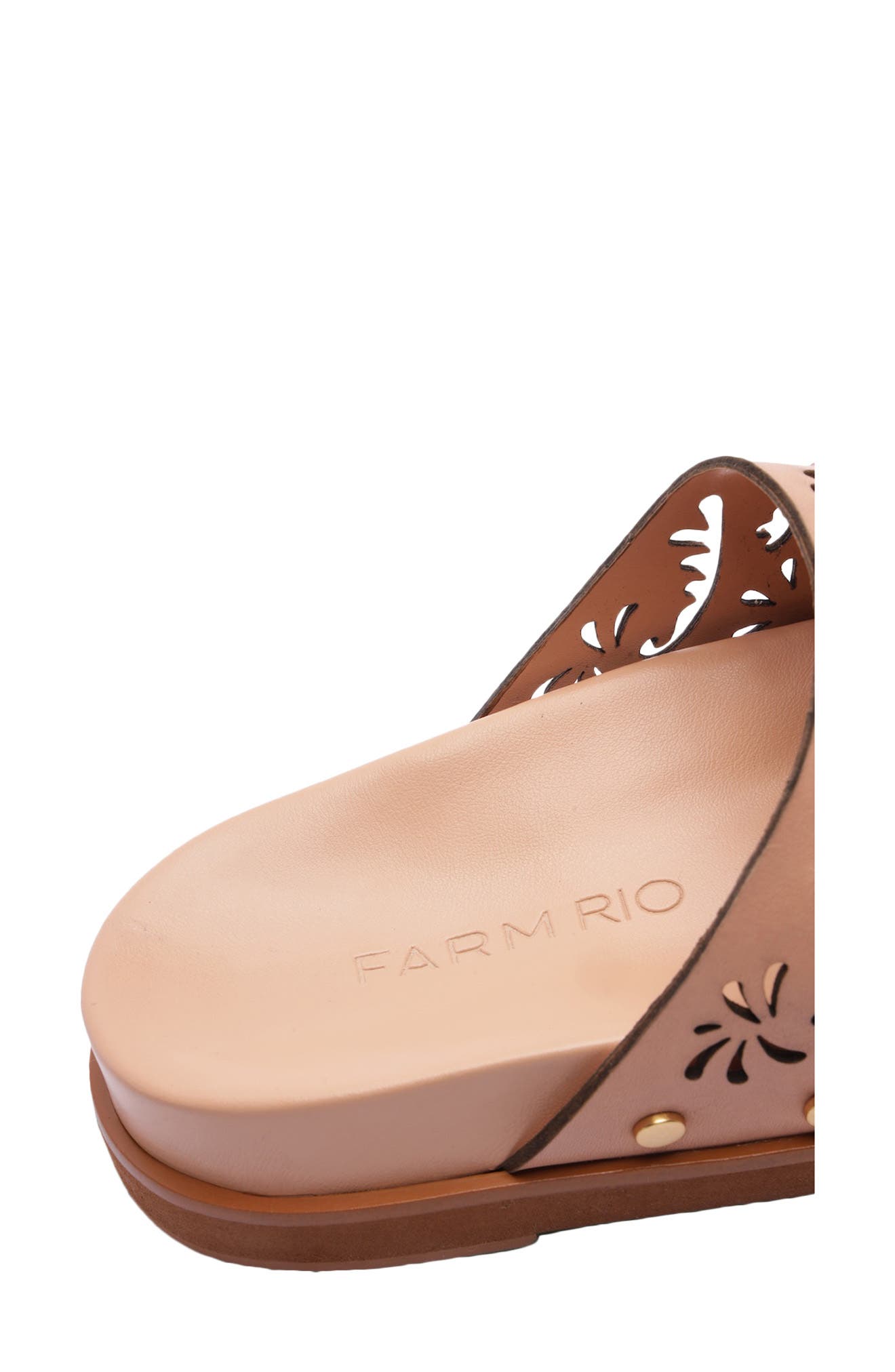 Lace Anatomic Leather Flat Mule, Alternate, color, OLD BLUSH