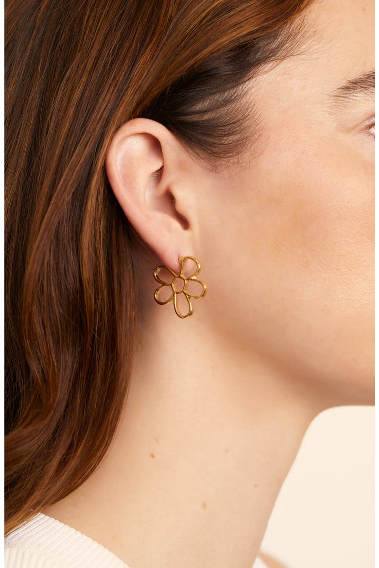 Gloria Floral Drop Earrings, Alternate, color, GOLD