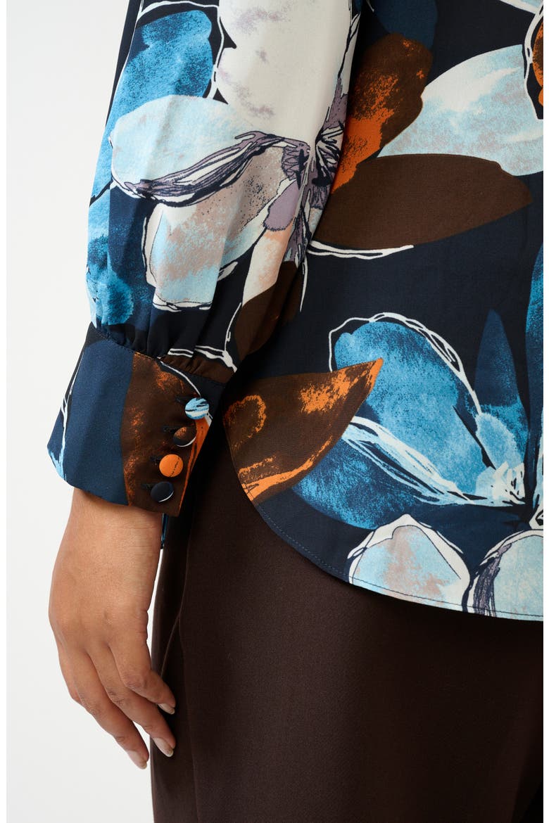 Annette Floral Popover Top, Alternate, color, AUBURN TIDES