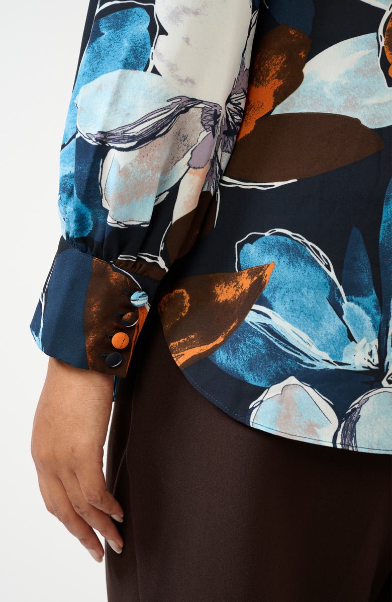 Estelle Annette Floral Popover Top, Alternate, color, Auburn Tides