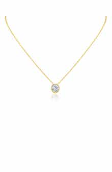 Cubic Zirconia Bezel Pendant Necklace