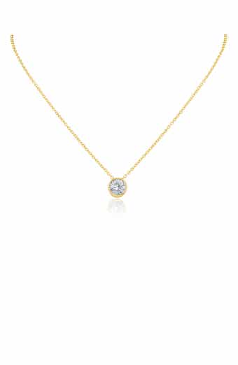 Cubic Zirconia Bezel Pendant Necklace