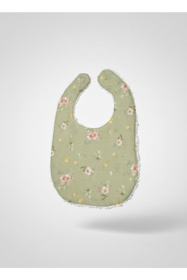 Layette Linen Bib, Alternate, color, Hedgerow Floral