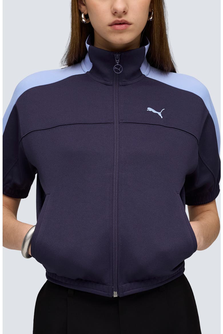 T7 Short Sleeve Track Jacket, Main, color, DEEP PLUM