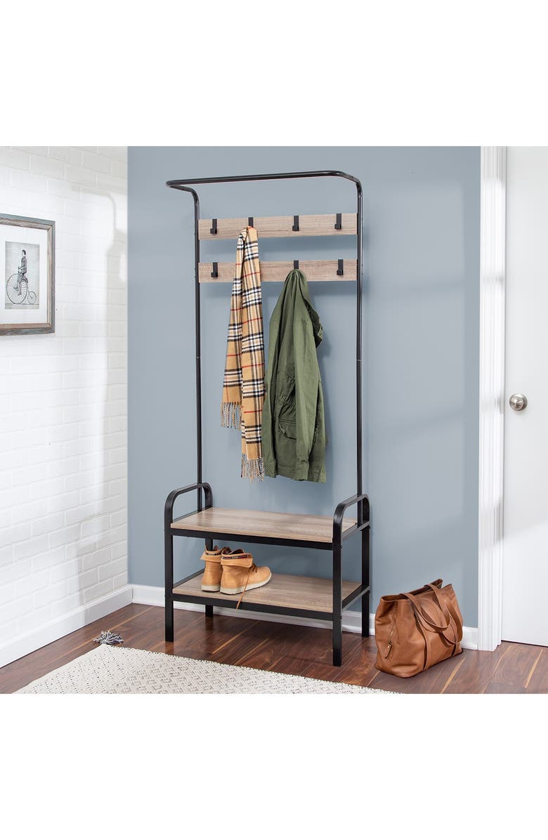 HONEY-CAN-DO Entry Rack & Bench, Alternate, color, 