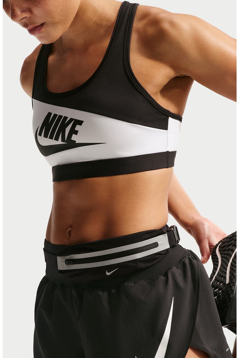 Swoosh Dri-FIT Sports Bra, Alternate, color, WHITE/ BLACK/ BLACK/ BLACK