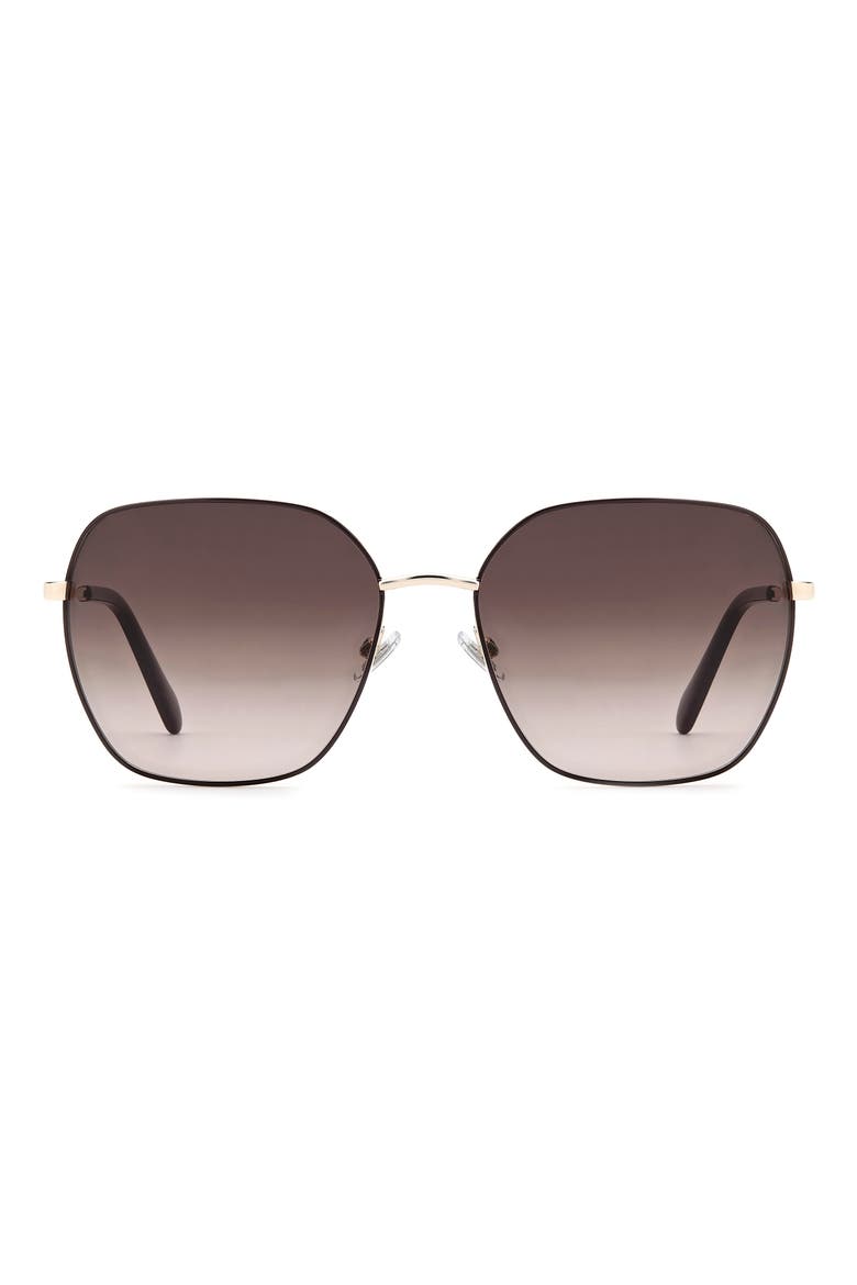 59mm Square Sunglasses, Main, color, RASPBERRY/ BROWN SF