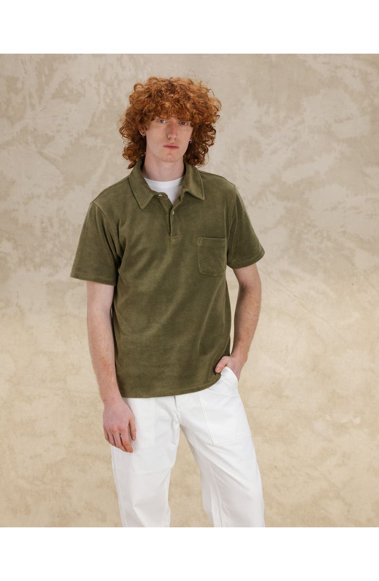 Fortela Missourim Terry Cloth Short Sleeve Polo, Alternate, color, Mlt