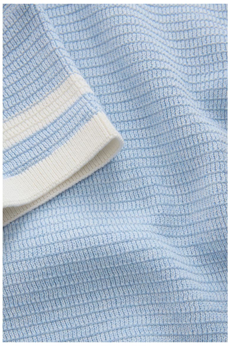 Stripe Polo Sweater & Shorts Set, Alternate, color, BLUE
