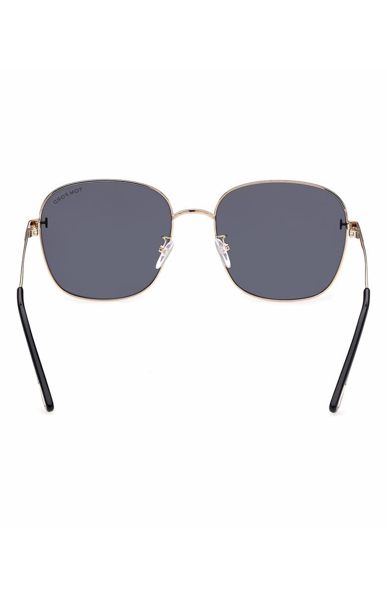 TOM FORD 59mm Round Sunglasses, Alternate, color, Shiny Black / Smoke