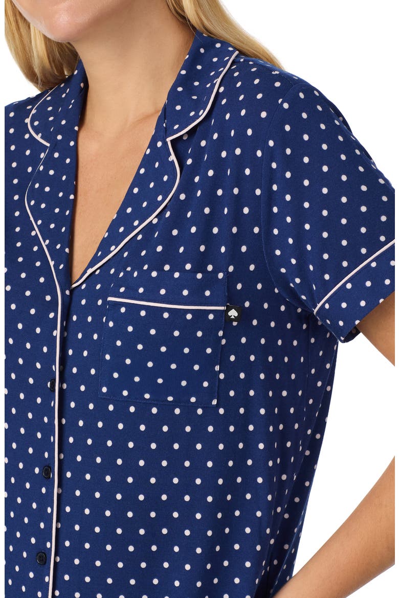 print short pajamas, Alternate, color, NAVY DOT