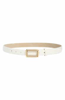 Two-Tone Buckle Textured Faux Leather Belt