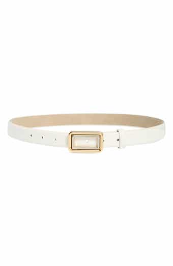 Two-Tone Buckle Textured Faux Leather Belt