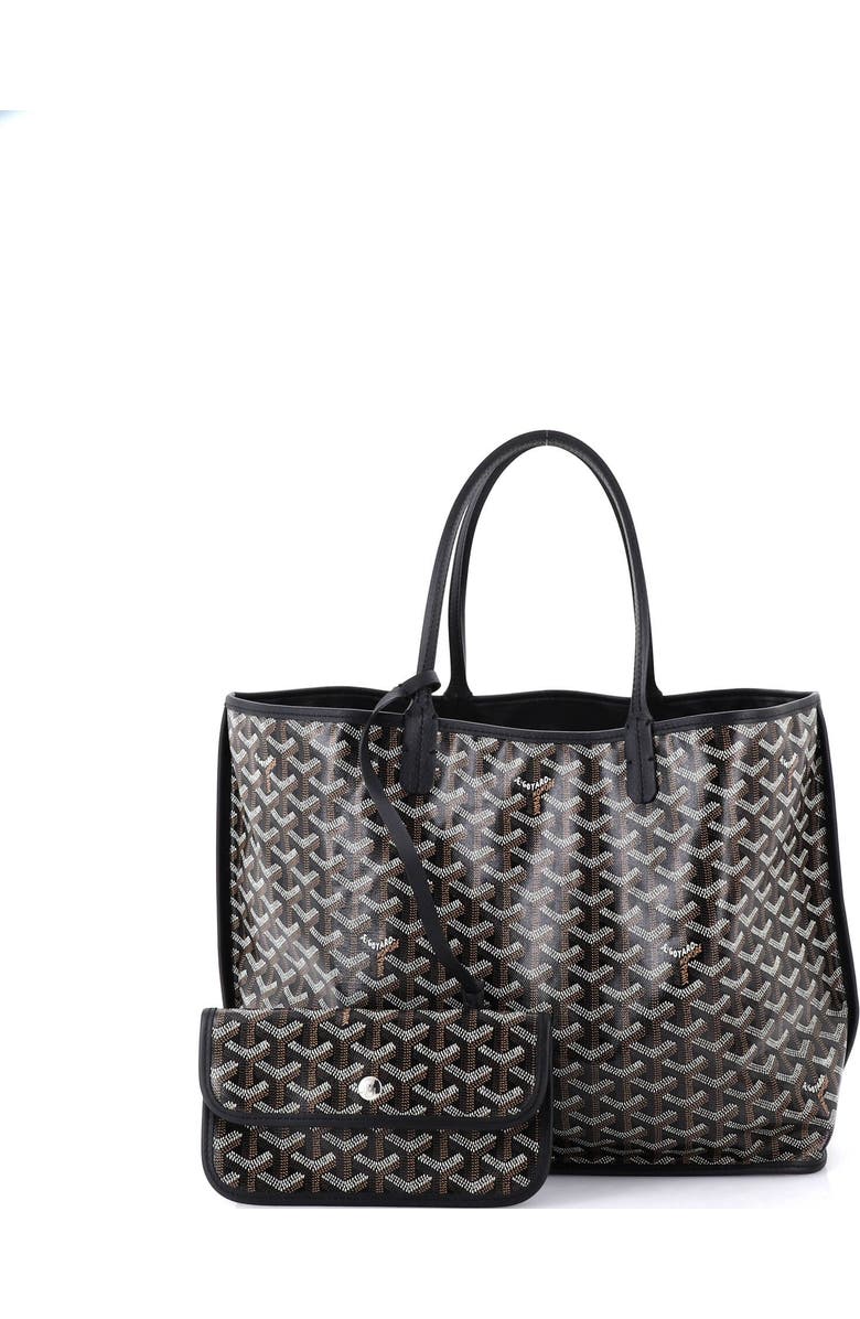 Pre-Owned Goyard Anjou Reversible Tote Printed Coated Canvas PM, Alternate, color, Black
