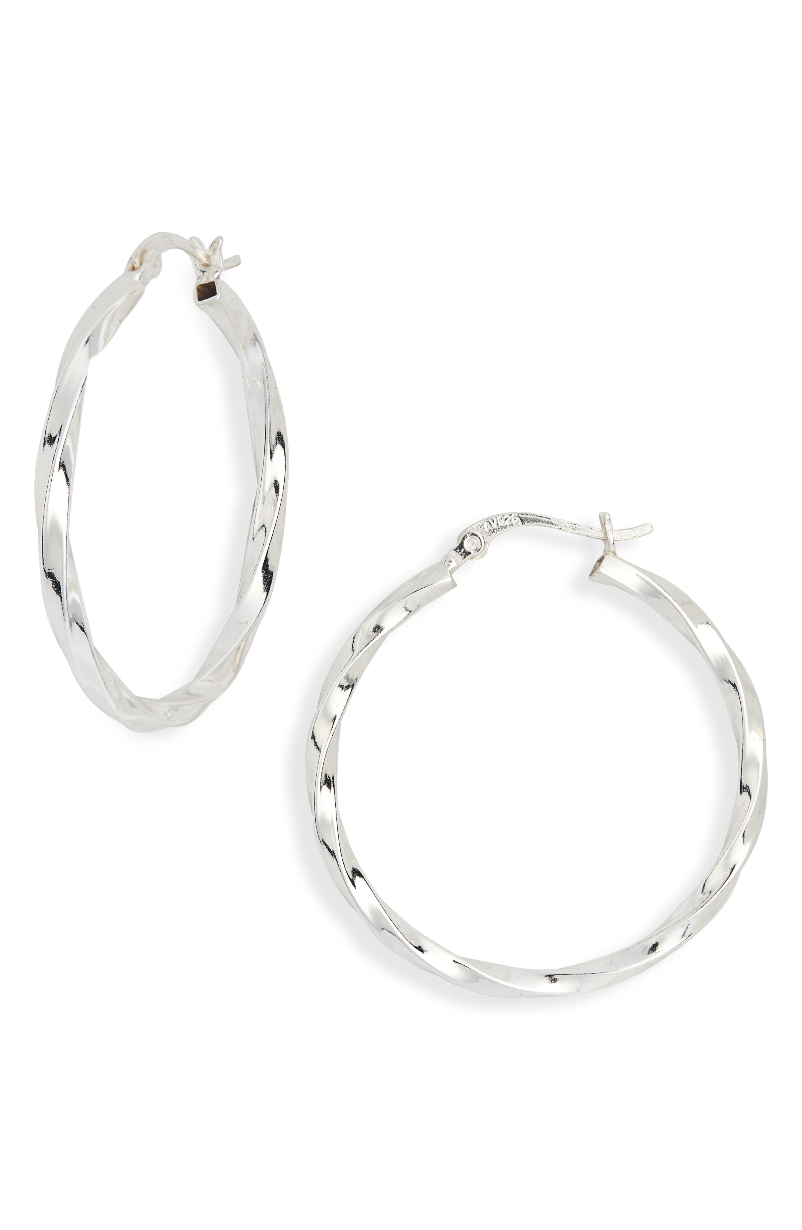 Argento Vivo Sterling Silver Sterling Silver Twisted Hoop Earrings